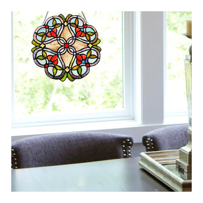 Red Stained Glass Window Panel