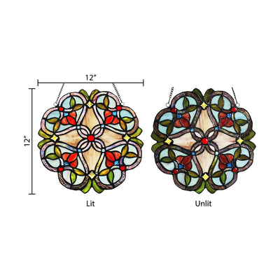 Red Stained Glass Window Panel