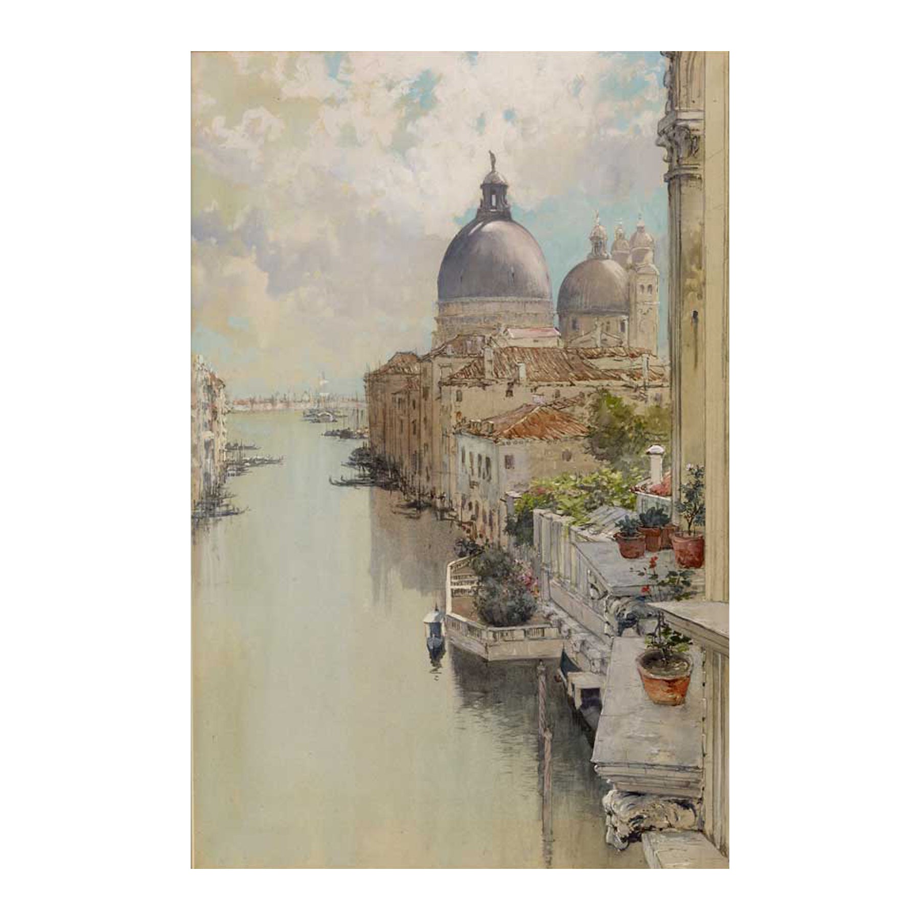 View of the Grand Canal in Venice Matted Print