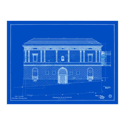 Walters Art Museum Exterior Blueprint Matted Print