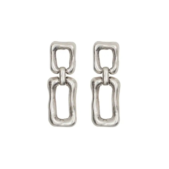Handmade Bone Pewter Earrings