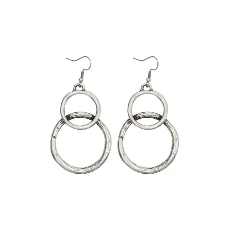 Handmade Tangle Hoop Pewter Earrings