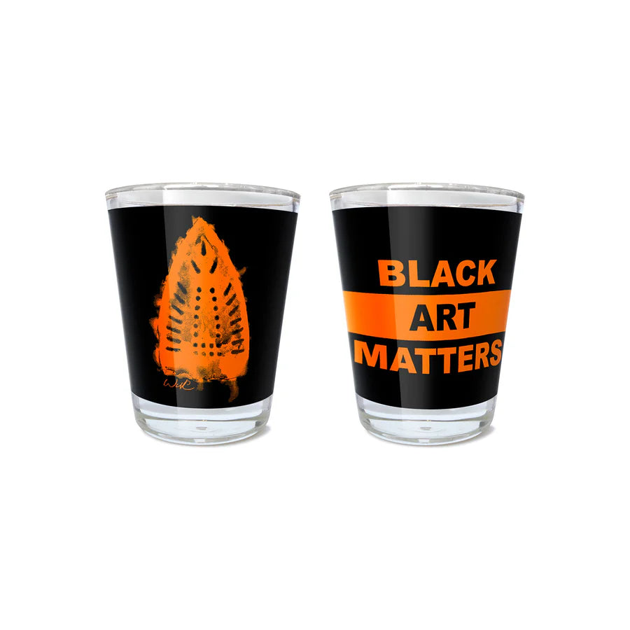 Willie Cole Black Art Shot Glass