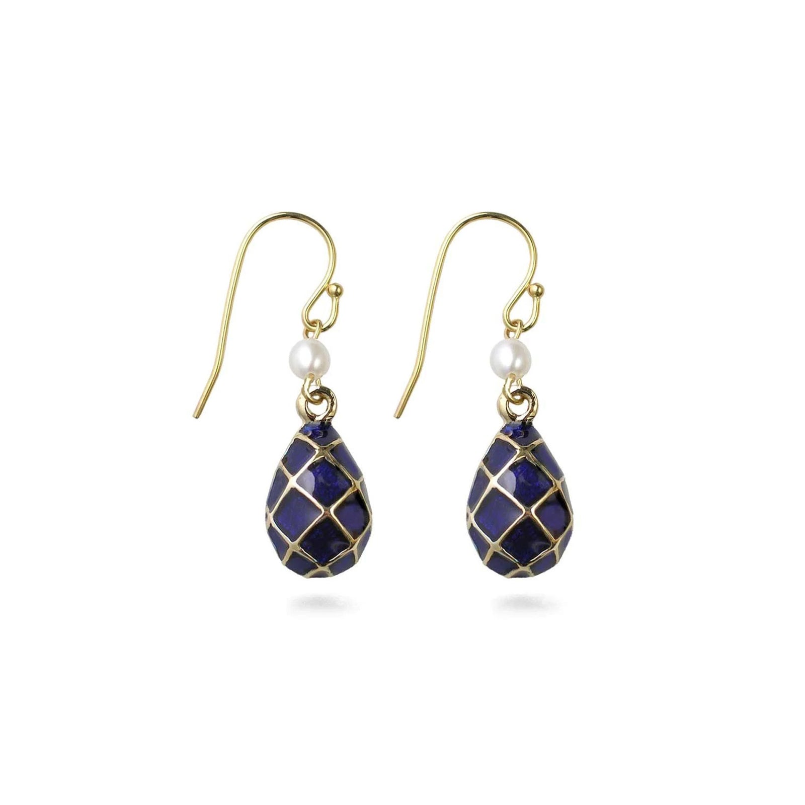 Argyle Egg and Pearl Earrings