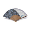 Blue Floral Silk Fan