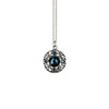 Deep Blue Filigree Button Necklace