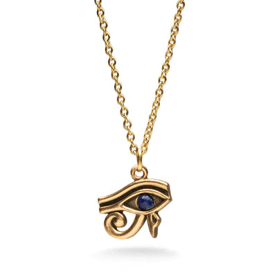 Eye of Horus Disk Pewter Necklace | Egyptian Jewelry
