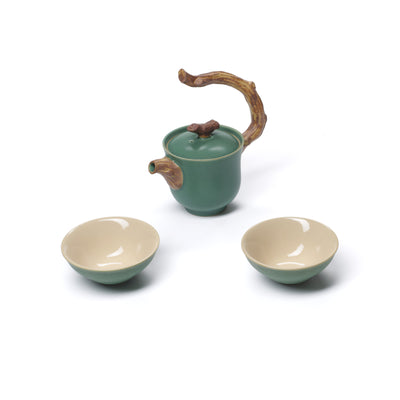 Twig-Handle Tea Set for Two