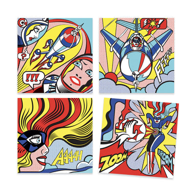 Inspired by Lichtenstein Superheroes Coloring Kit